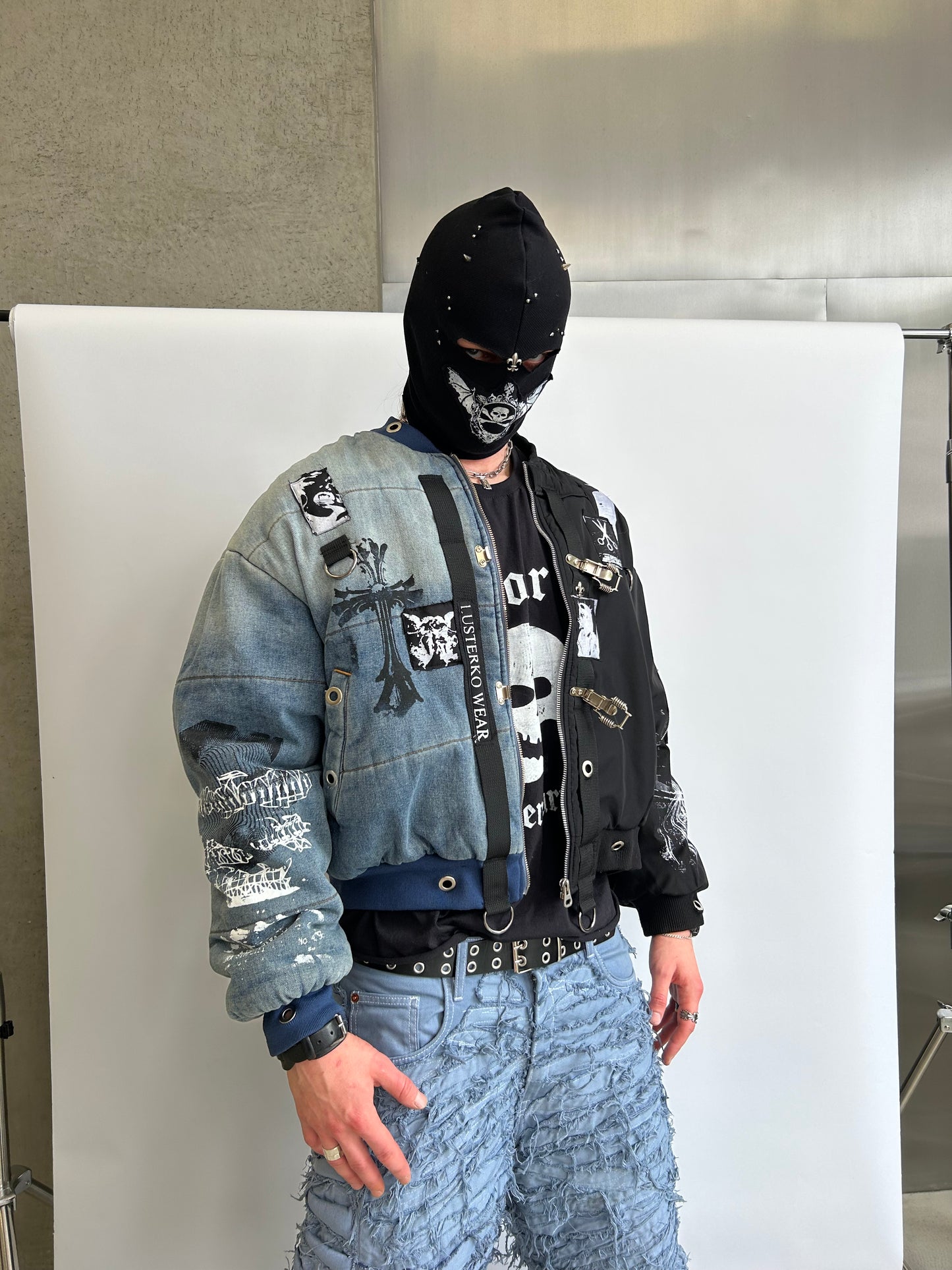11UPCYCLE DENIM HALF BOMBER
