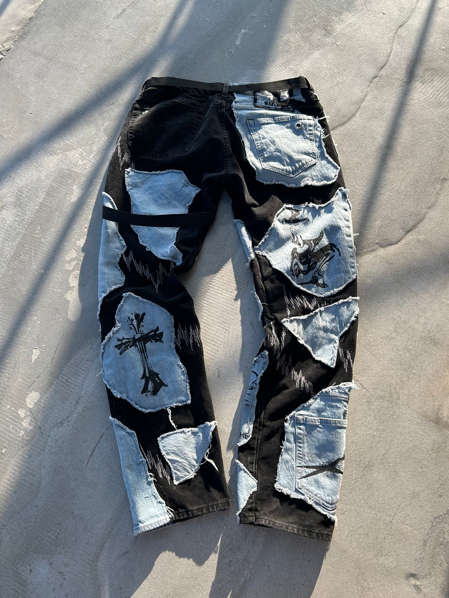 1BLUE/BLACK DENIM UPC PANTS