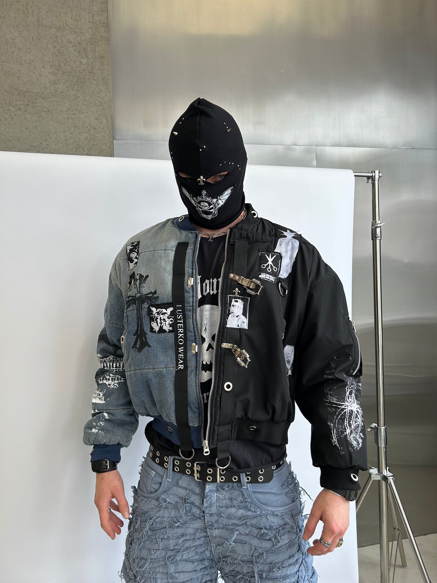 11UPCYCLE DENIM HALF BOMBER