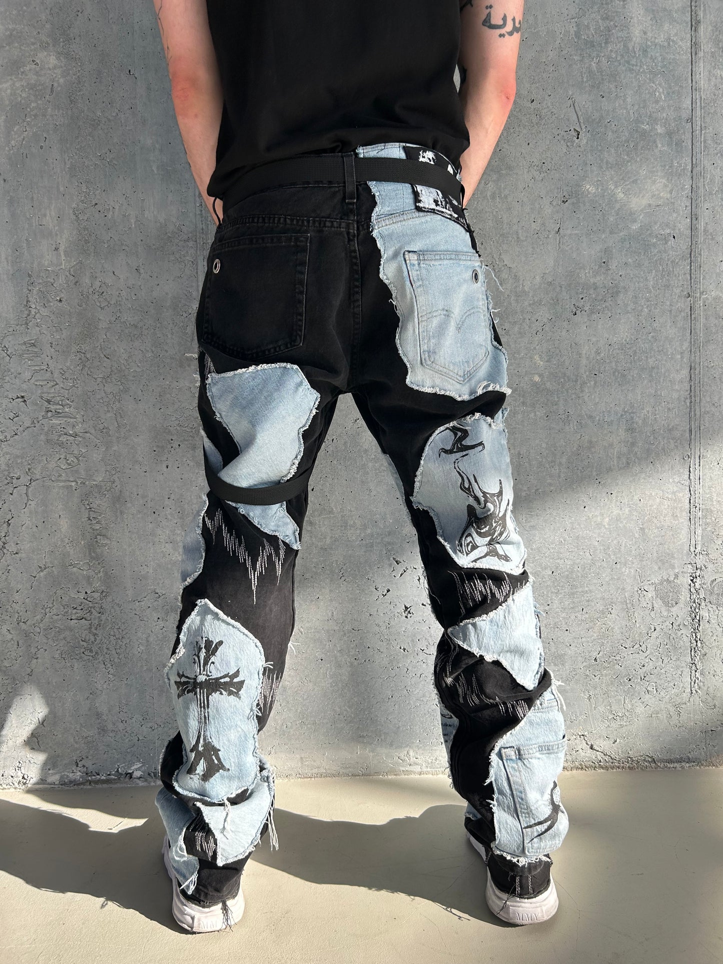 1BLUE/BLACK DENIM UPC PANTS