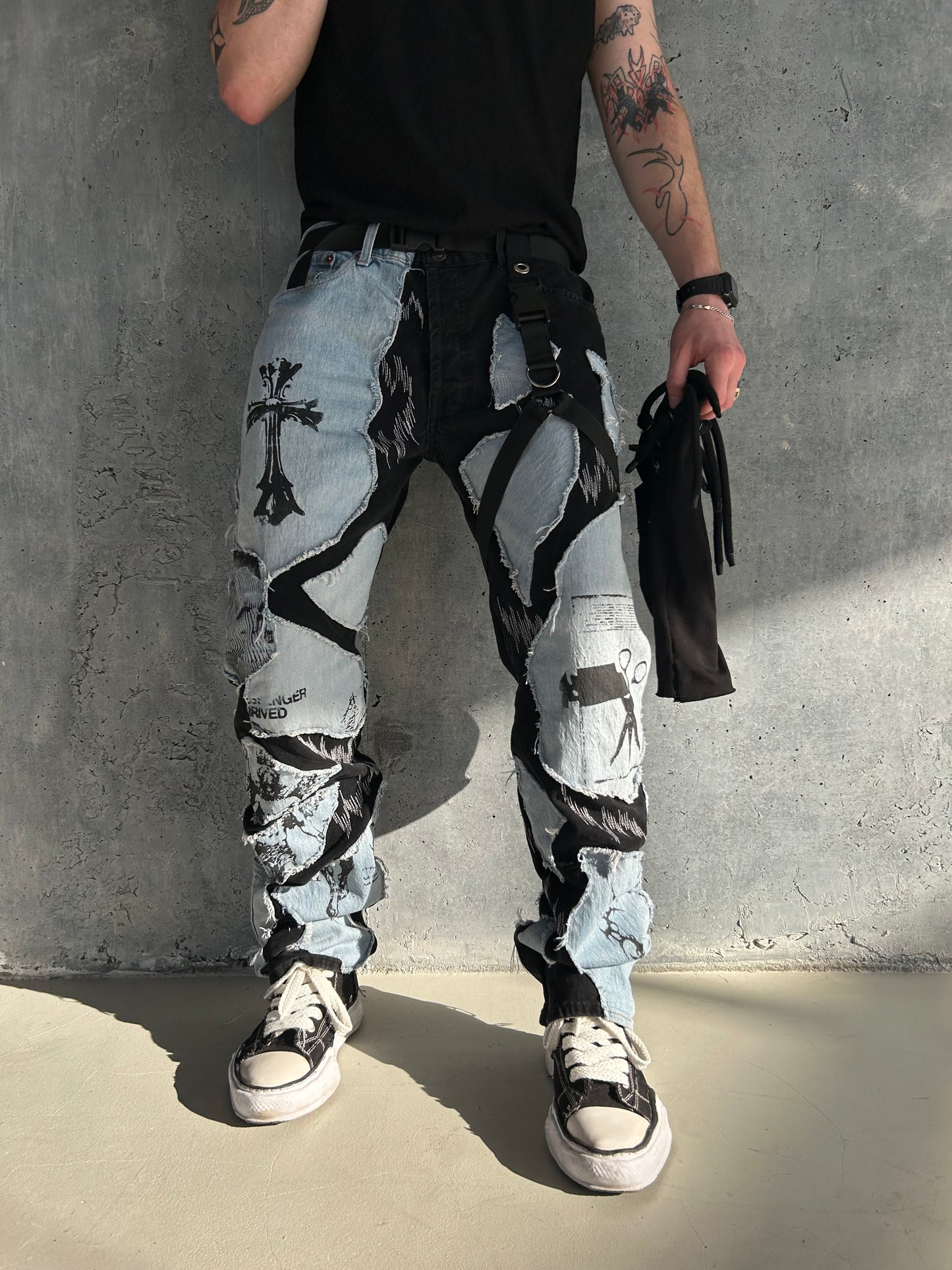 1BLUE/BLACK DENIM UPC PANTS