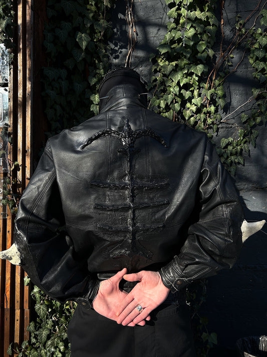 1111LEATHER SCULPTURE JACKET