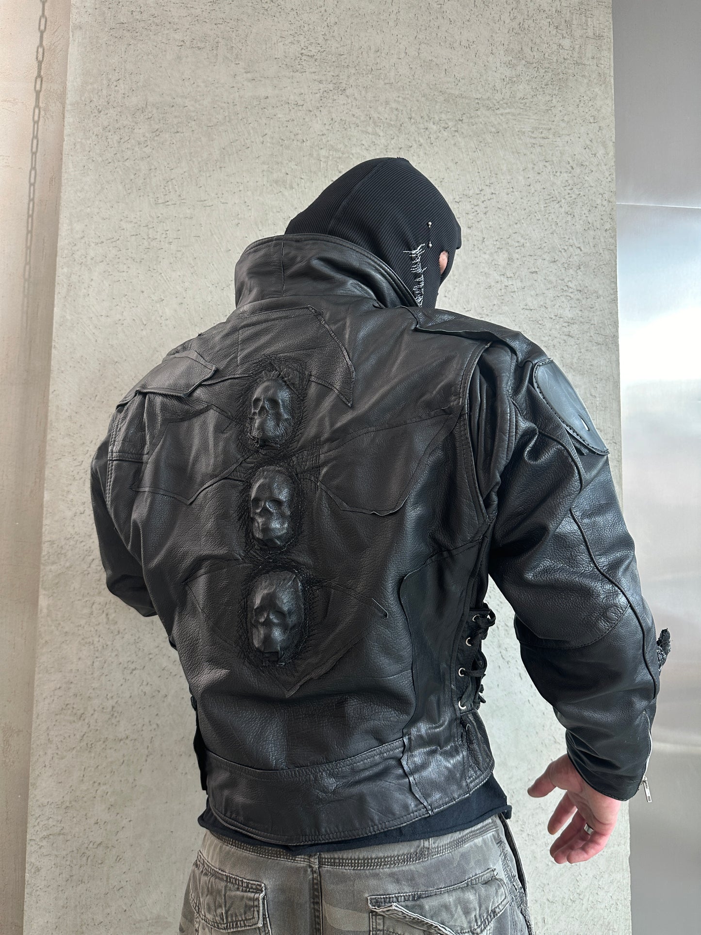 00/ BLACK VEIL LEATHER JACKET