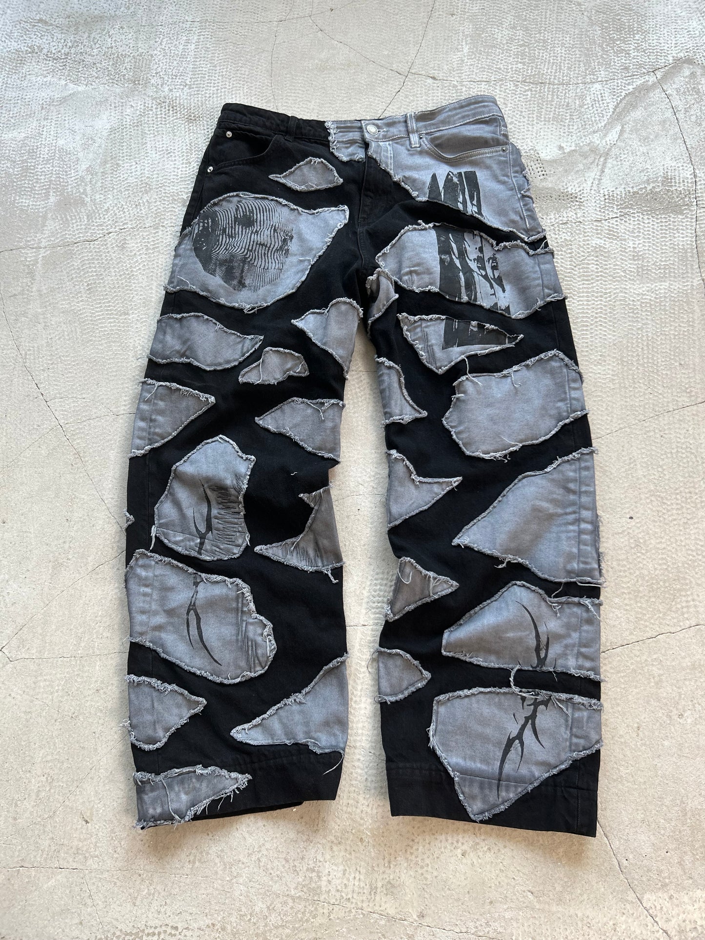 00/DECONSTRUCTED DENIM BAGGY PANTS