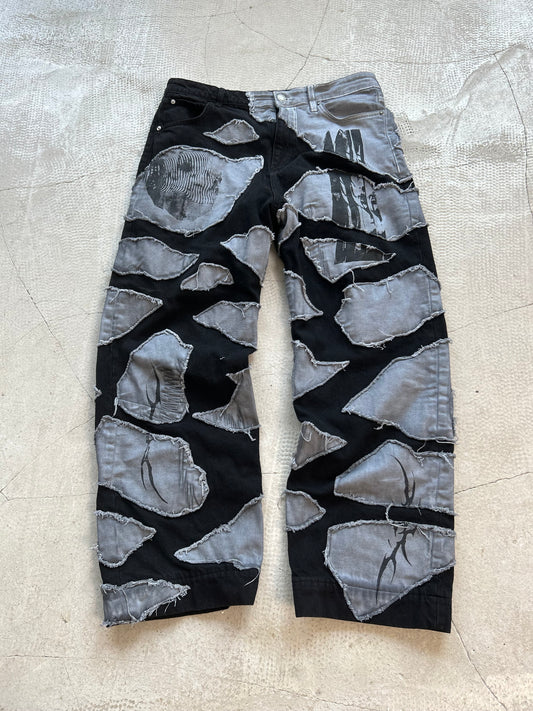 00/DECONSTRUCTED DENIM BAGGY PANTS