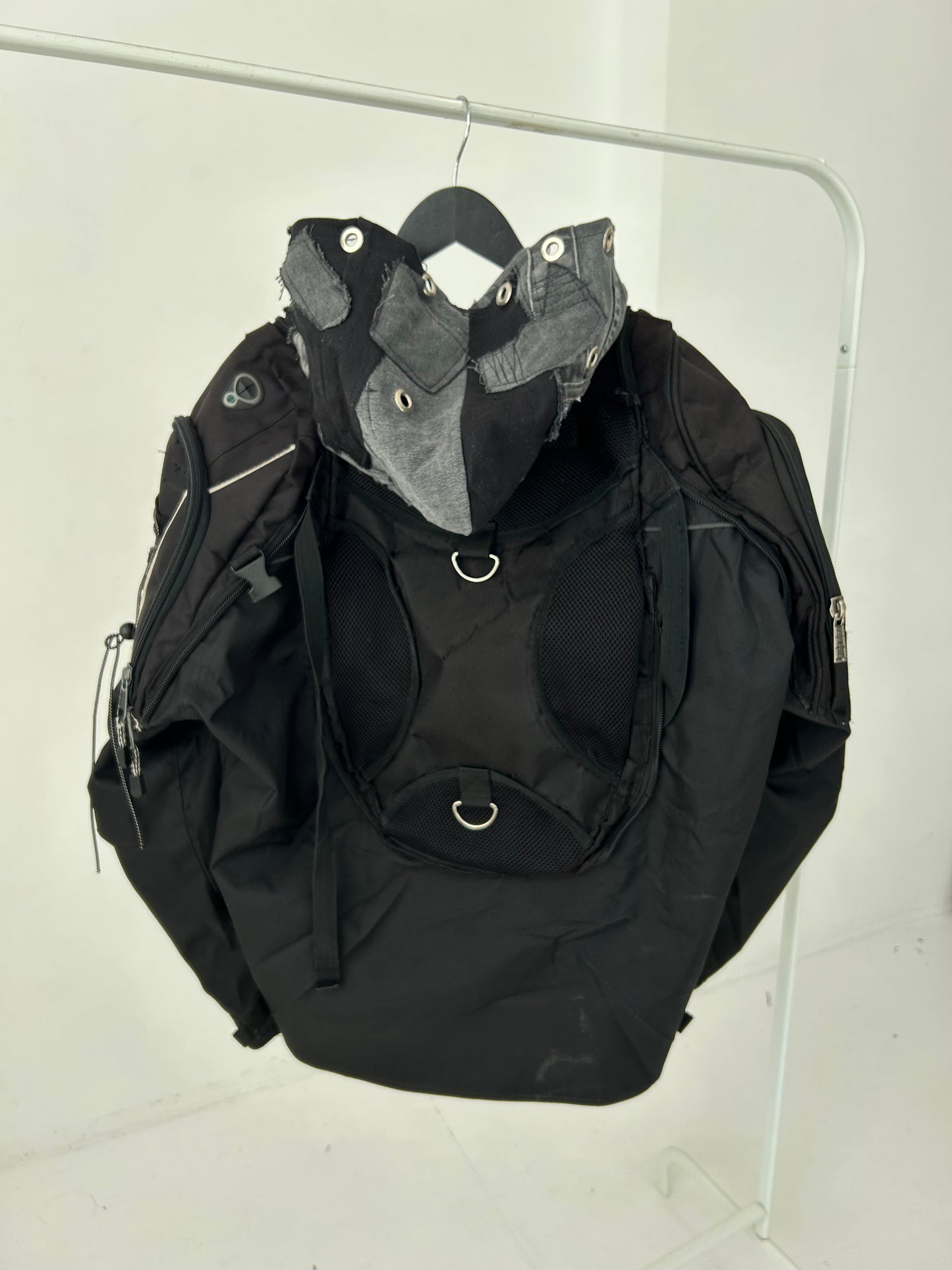 1EXPEREMENTAL UPCYCLE BAG JACKET WITH HOOD