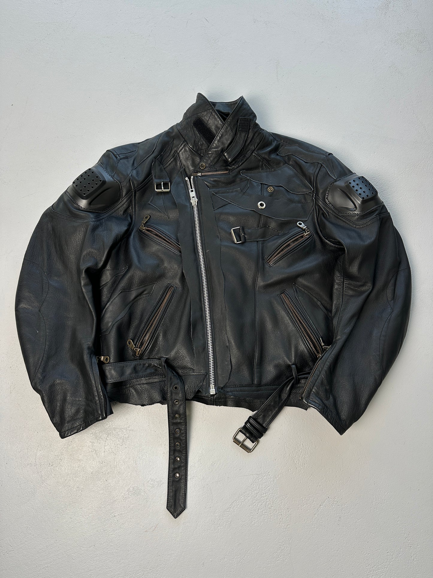 0/SKELETAL BIKER LEATHER JACKET