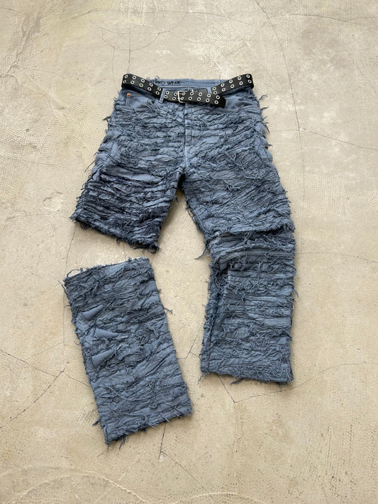 1TRANSFORMER BAGGY DENIM DISTRESSED PANTS