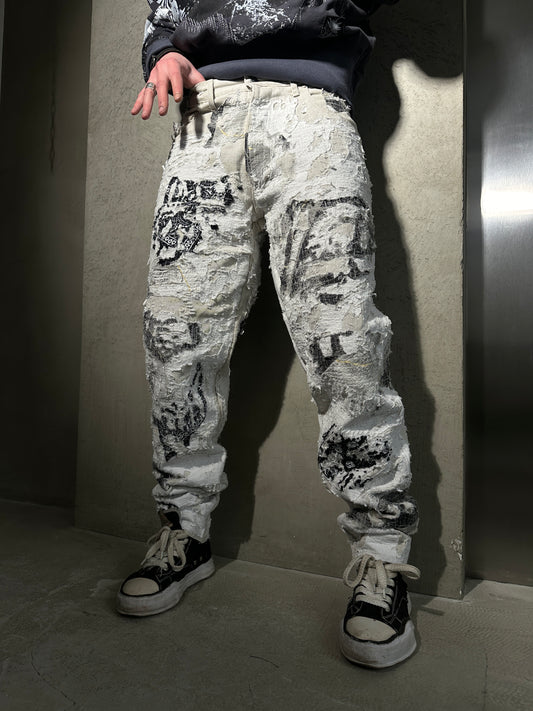 1111BORO PIXEL PANTS