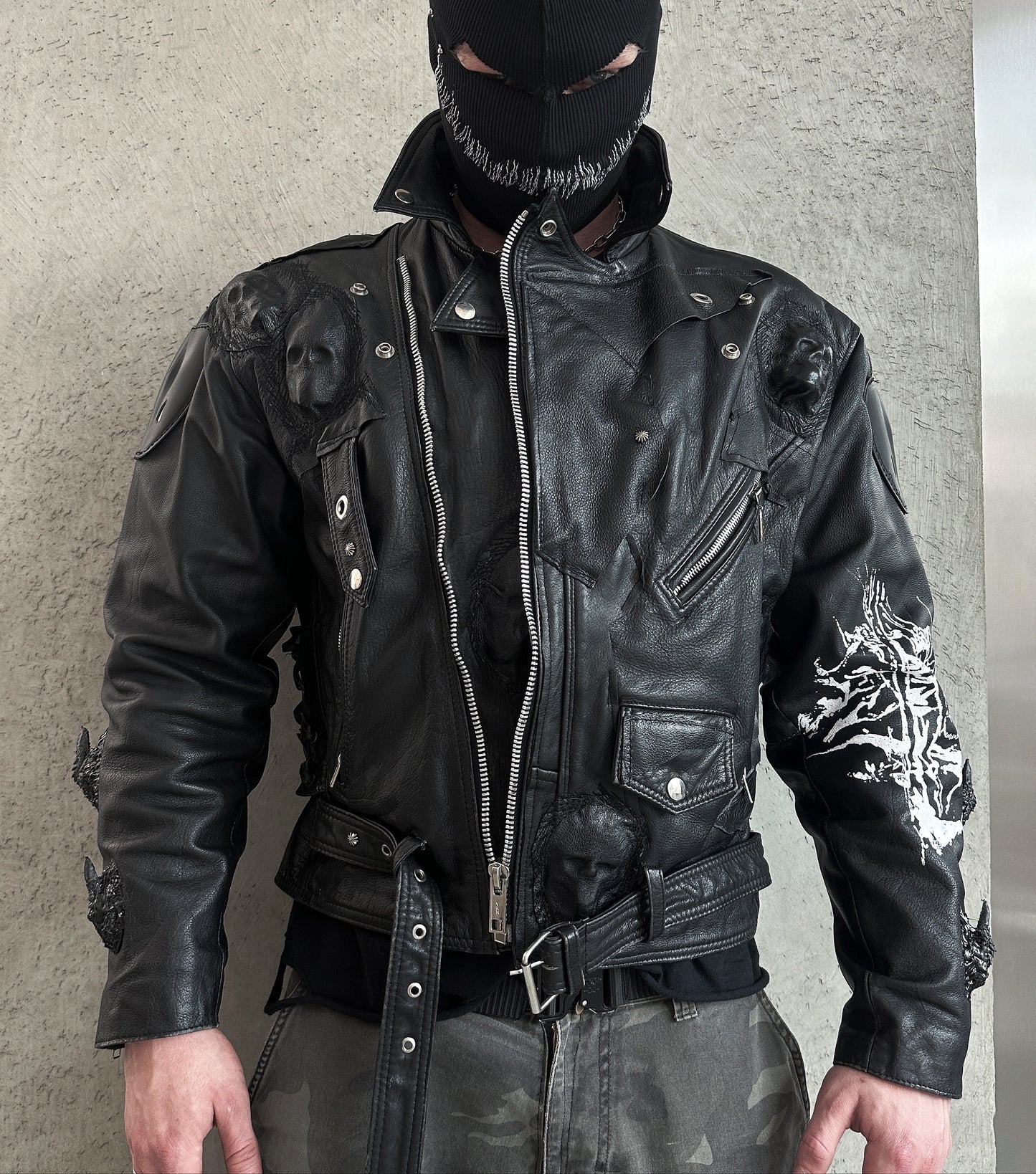 00/ BLACK VEIL LEATHER JACKET