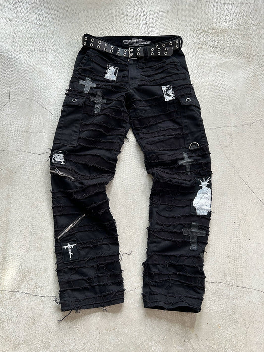 11DARK DISTRESSED CARGO PANTS