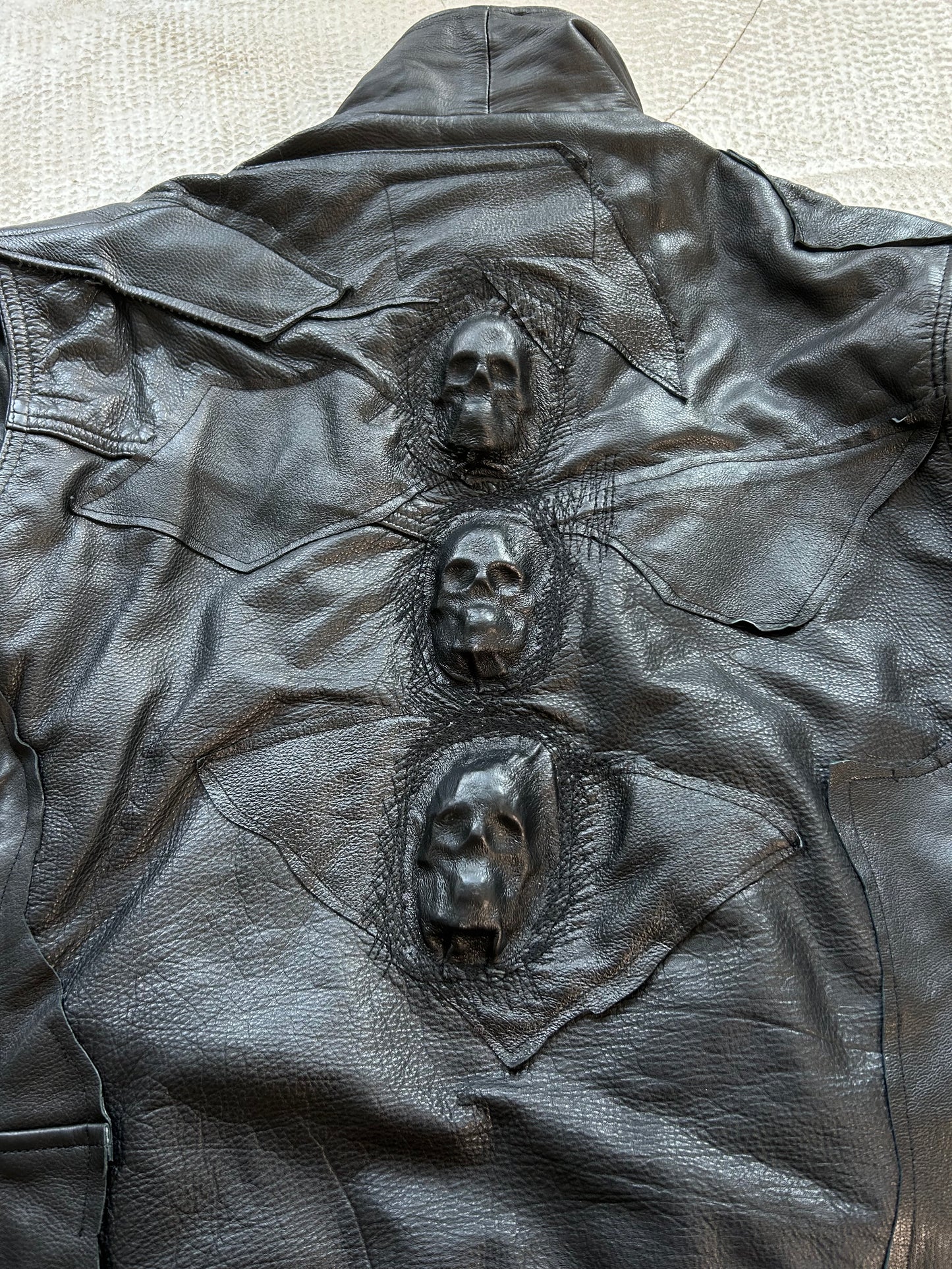 00/ BLACK VEIL LEATHER JACKET