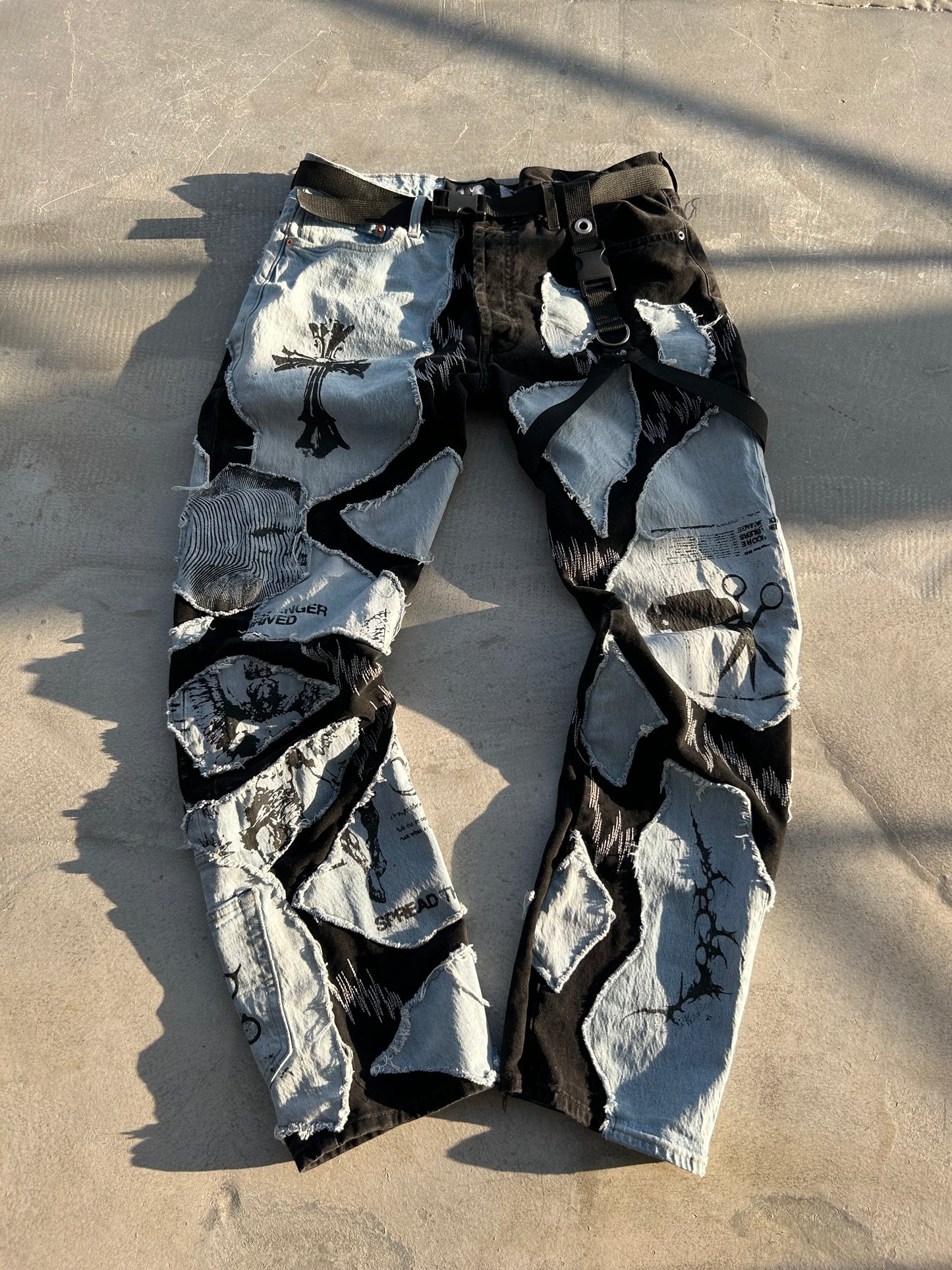 1BLUE/BLACK DENIM UPC PANTS