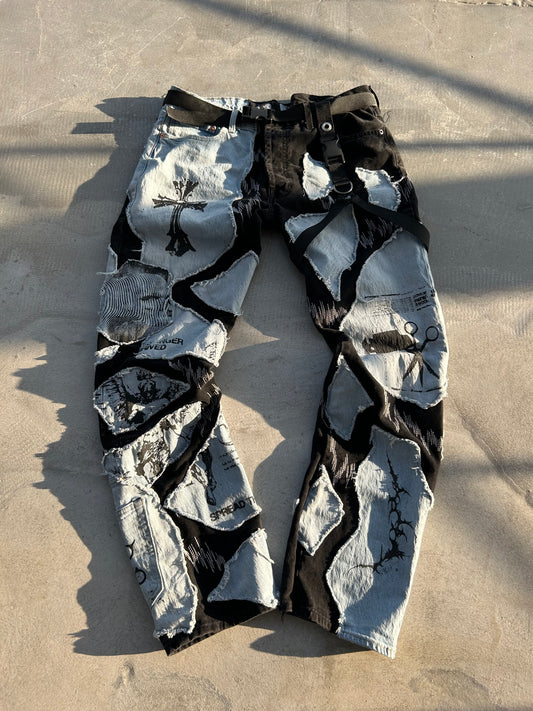 1BLUE/BLACK DENIM UPC PANTS