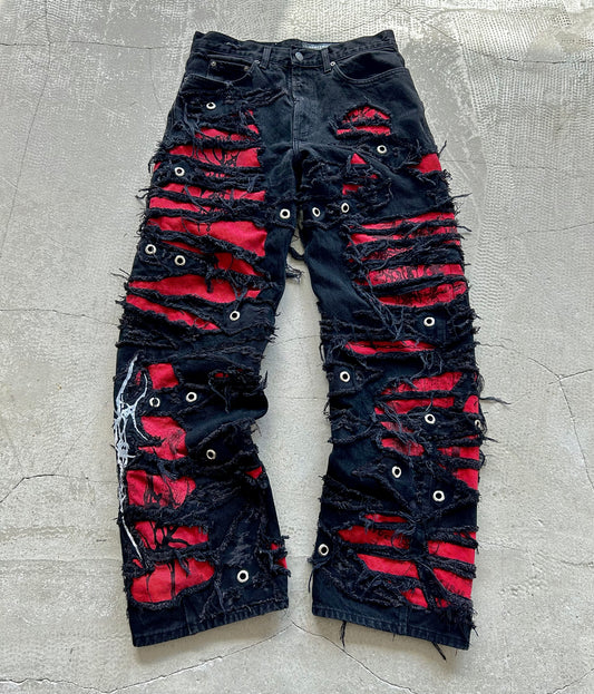 000/ CHAOS DISTRESSED PANTS