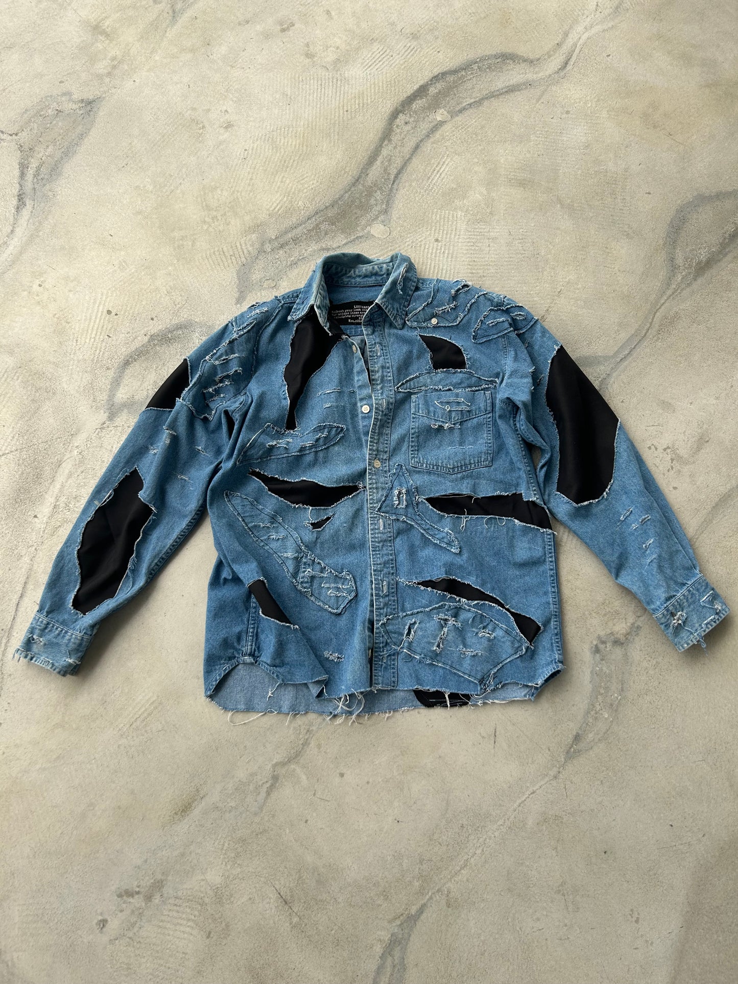 DISTRESSED DENIM SHIRT