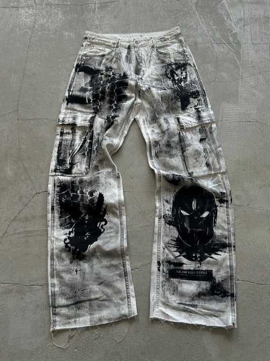 000/ PAINTED CARGO PANTS