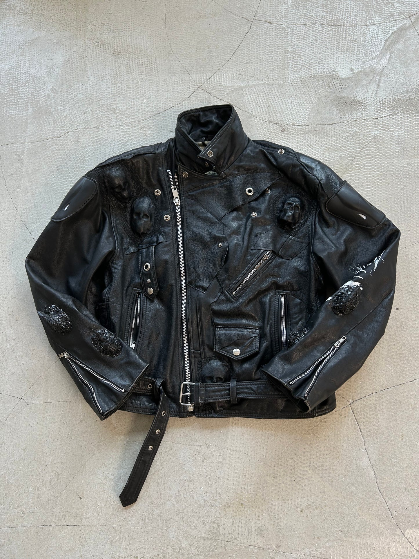 00/ BLACK VEIL LEATHER JACKET