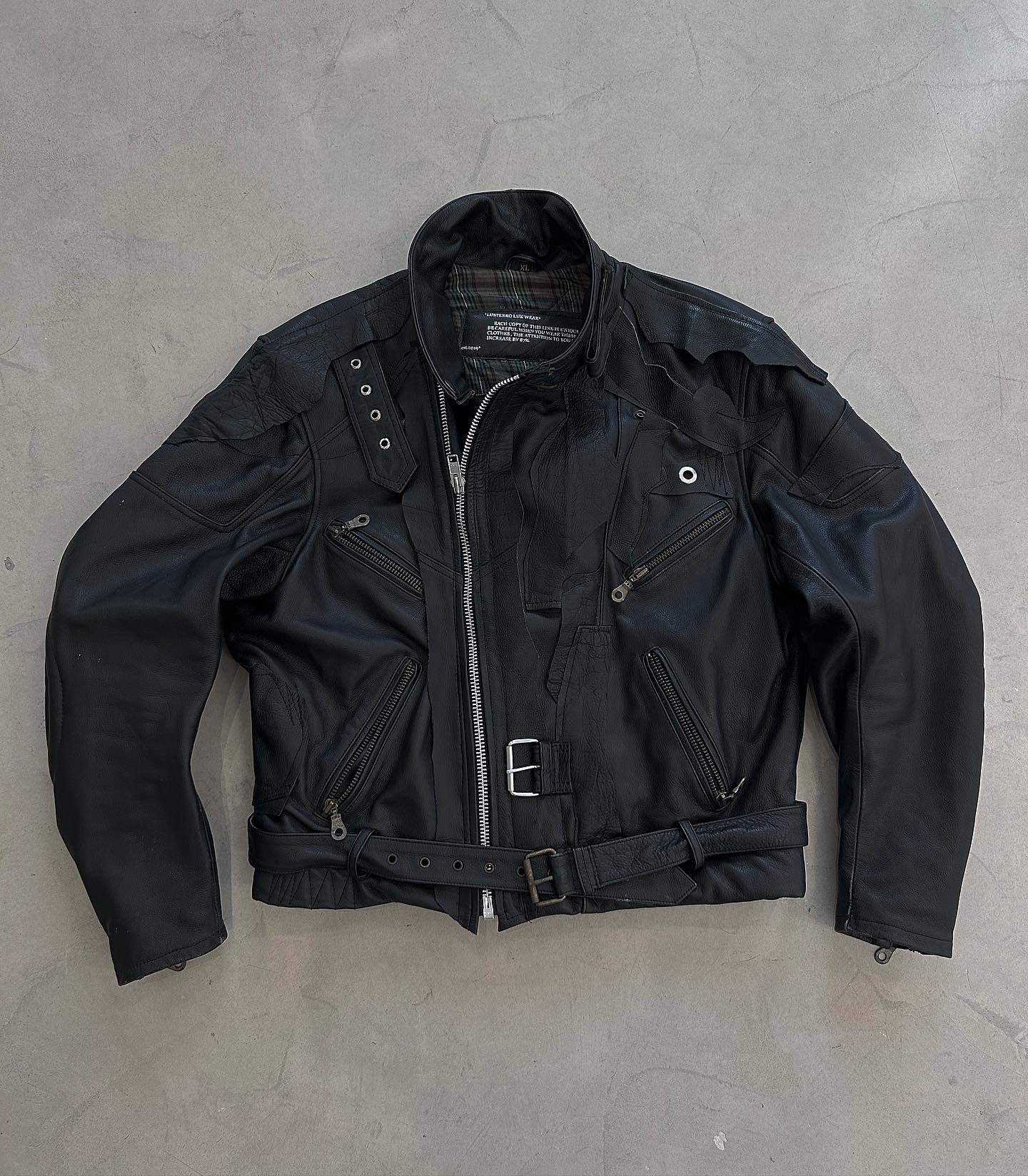 1HARD LEATHER MOTORCYCLE JACKET