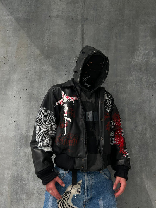 11Hard leather bomber